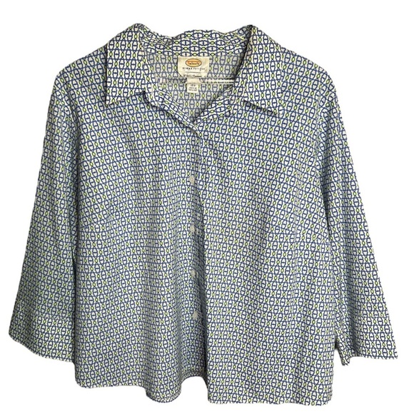 Talbots Women’s Patterned Wrinkle Resistant Stretch Button Down Top - Picture 1 of 7